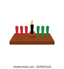 Kinara. Traditional Kwanzaa symbols. Isolated on white background. African American holiday