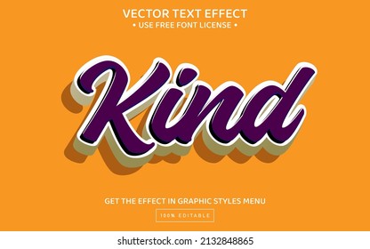 Kind 3D editable text effect template