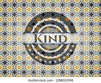 Kind arabic style badge. Arabesque decoration.