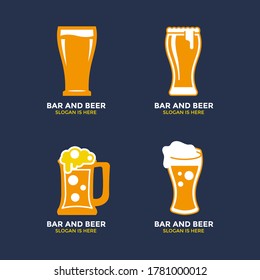 Kind of Beer Glass Icons Stock Vector Set