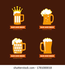 Kind of Beer Glass Icons Stock Vector Set