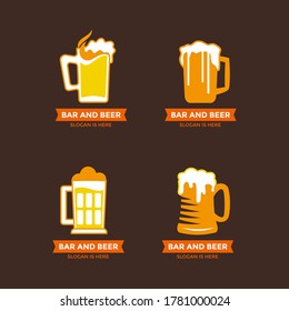 Kind of Beer Glass Icons Stock Vector Set
