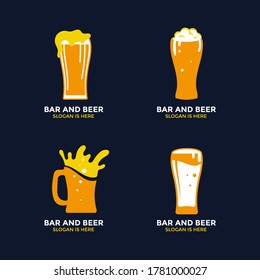 Kind of Beer Glass Icons Stock Vector Set