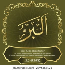 The Kind Benefactor
The Source of All Goodness, the Righteous, the One Who
Is Kind to His Creatures, the One Who Grants Mercy and
Bestows Health.