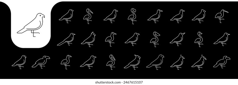 a kind of birds line minimal icon vector designs