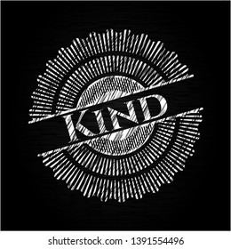 Kind chalk emblem. Vector Illustration. Detailed.