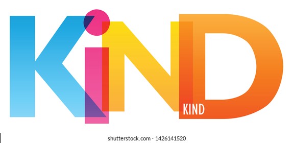 KIND colorful vector concept word typography banner