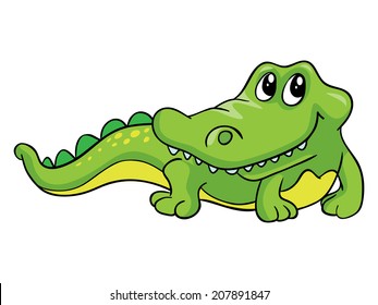 Kind crocodile, vector illustration on white background