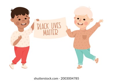 Kind and Fair Little Boys Doing Justice and Engaged in Honest Behavior Vector Illustration