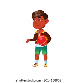 kind football player offering his friend to play cartoon vector. kind football player offering his friend to play character. isolated flat cartoon illustration