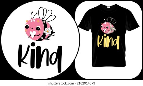 Kind funny bee quote isolated on white background. Honey bee hand drawn lettering. Sweet honey love summer quote saying. Typography vector print illustration for t shirt, greeting card, poster.
