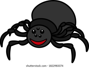 A kind and funny spider for Halloween. Vector illustration on the theme of the holiday.