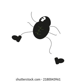 Kind and funny spider with a lost shoe