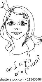 The kind girl have been drawing in lines