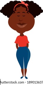 Kind girl ,illustration,vector on white background