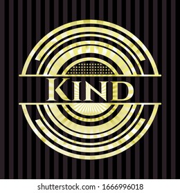 Kind golden badge. Vector Illustration. Detailed.