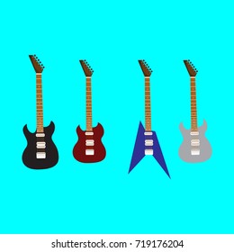 kind of guitars guitar vector maroon guitar instrument is cool and very good used for illustration of music for musicians and artists...