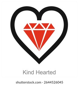 Kind Hearted vector icon concept design