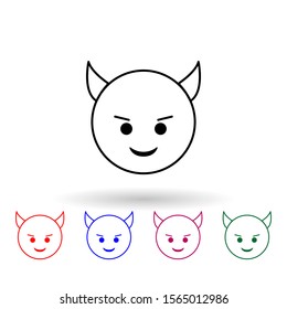 Kind little devil multi color icon. Simple thin line, outline vector of emoji icons for ui and ux, website or mobile application