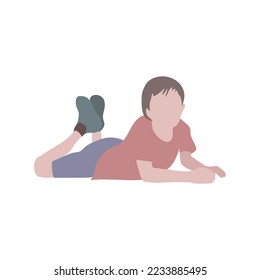 kind lying on floor flat illustration