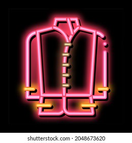 kind of national men costume neon light sign vector. Glowing bright icon kind of national men costume sign. transparent symbol illustration