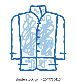 kind of national men costume sketch icon vector. Hand drawn blue doodle line art kind of national men costume sign. isolated symbol illustration