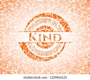 Kind orange mosaic emblem