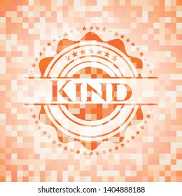 Kind orange mosaic emblem. Vector Illustration. Detailed.