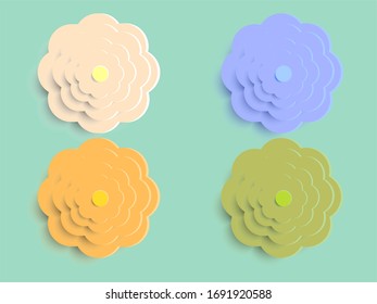 Kind of Paper flower cut on green background