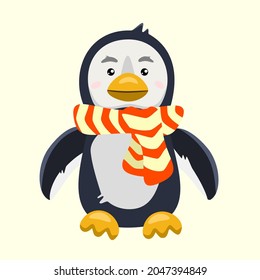 kind penguin in a scarf