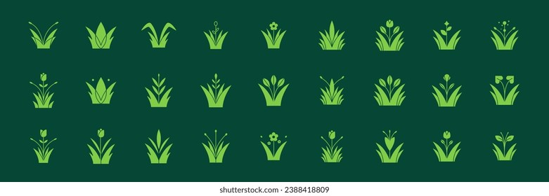 kind of plant flowers gardening botanical agriculture flat modern minimal icon set collection sign symbol logo design vector illustration