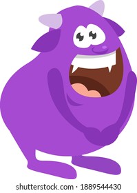 Kind purple monster ,illustration,vector on white background