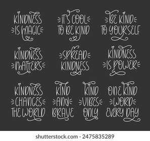 Kind Quotes Collection. Anti Bullying, Bully Prevention Phrases Set. World Kindness Day, Random Acts of Kindness Day Prints. 