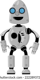 Un buen robot. Ilustración vectorial en un fondo blanco.