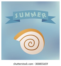 kind of sea shells, sticker vector silhouette illustration