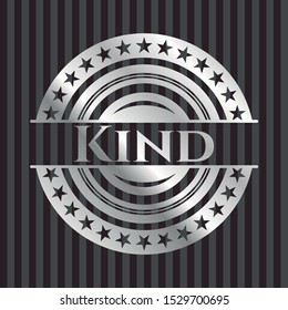 Kind silver emblem or badge. Vector Illustration. Mosaic.