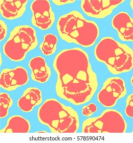 Kind smiley skull abstract background. Seamless pattern. Vector illustration.