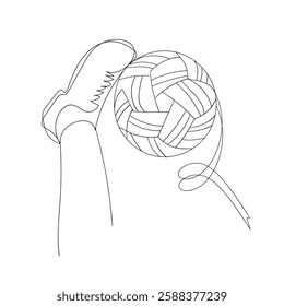 kind of sports balls continuous line drawing doodle icon