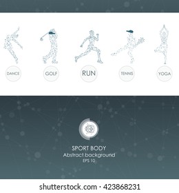 Kind of sport.Vector graphics composed of particles