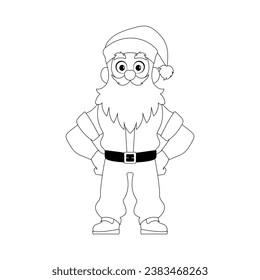 Kind and sweet Santa Claus, the main character of the New Year holidays. Coloring style