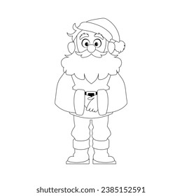 Kind and sweet Santa Claus, the main character of the New Year holidays. Coloring style