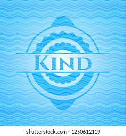 Kind water concept badge background.