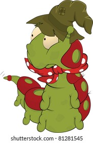 Kind worm. Cartoon