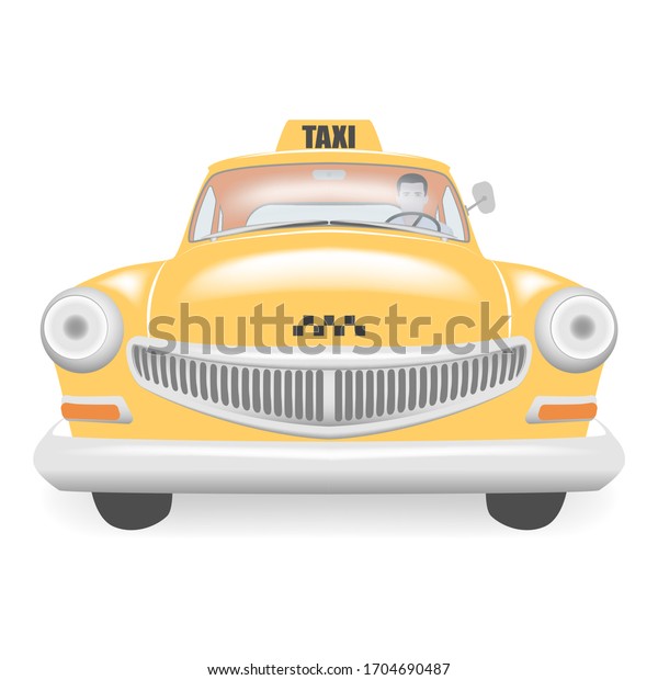 Kind yellow cartoon taxi\
car