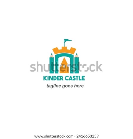 Kinder Castle School logo. kindergarten school logo design, Montessori school icon