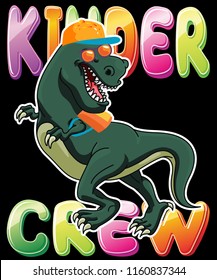 Kinder Crew Kindergarten Teacher T-shirt Design Vector Illustrator I 1st Day Of School
