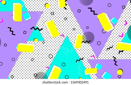 Kinder Design. Purple Color Wallpaper. Rectangular Ornament. Lemon Artwork. 90s Cover. Lilac Splash Fashion. Turquoise Banner. 80s Decor.