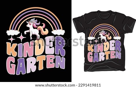 Kinder Garten Back to School SVG Typography Colorful T-shirt Design Vector Template. Hand Lettering Illustration And Printing for T-shirt, Banner, Poster, Flyers, Etc.