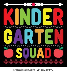 Kinder garten squad, colorful lettering  retro typography groovy vintage t shirt design.