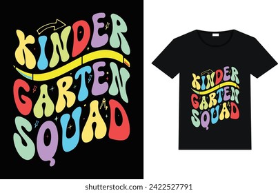 Kinder garten squad groovy t shirt design
